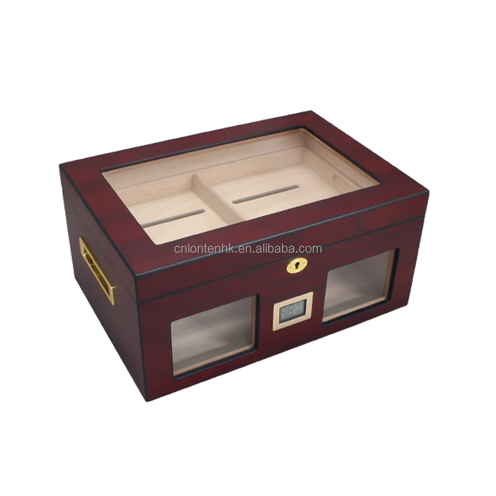 

High quality Glossy lacquer wooden humidor storage box cigar humidors cabinet