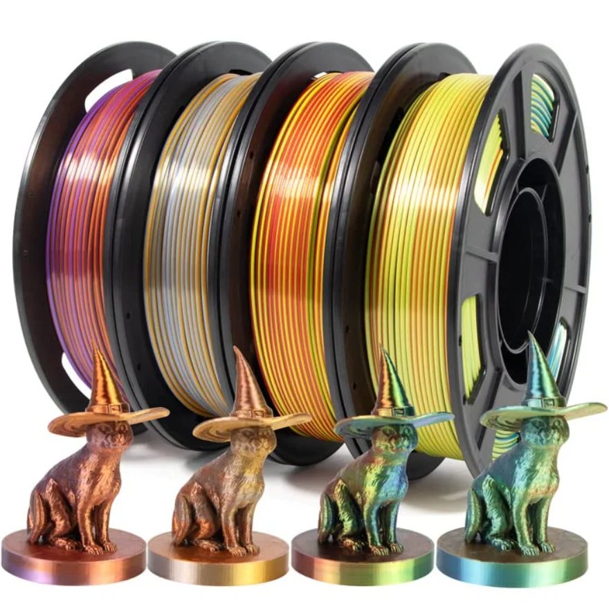 Tricolors Filament PLA 1.75mm 250G 1KG 3D Print PLA Filament Silk Triple Filamento Impresora in 3D Materials Multicolor Gold