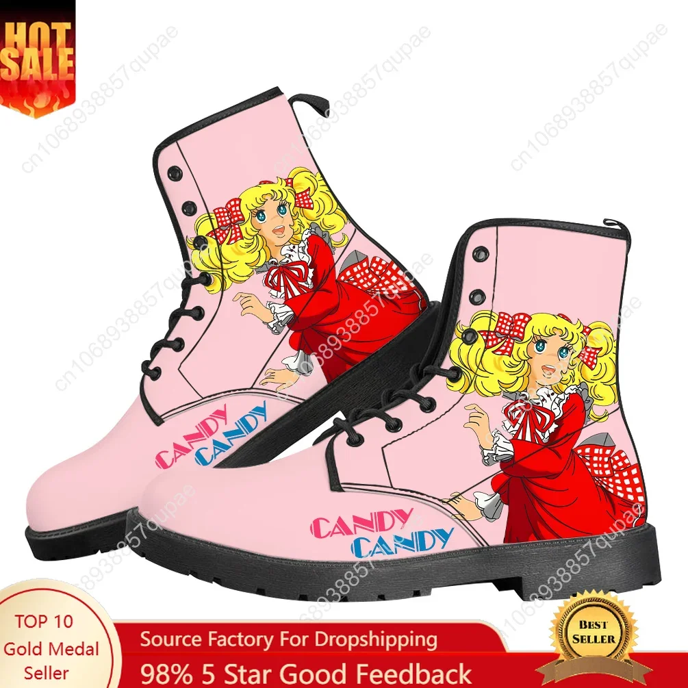 

Candy Candy Cozy Flat Boots Cartoon Anime Men Women Teenager Shoes Casual Outdoor Footwear High Quality Couple Customized Shoe