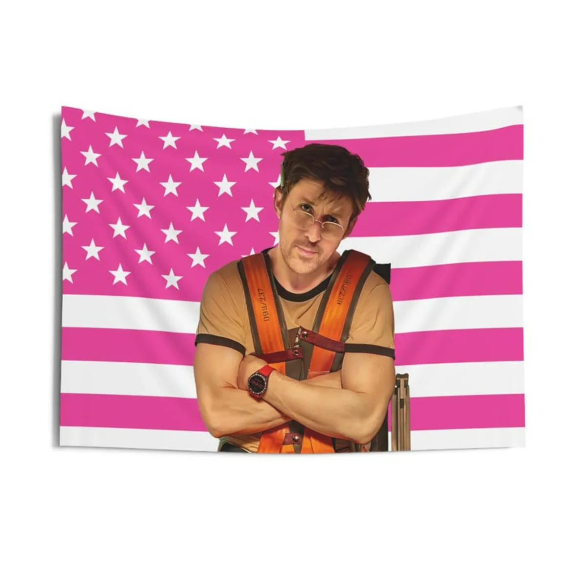 Ryan Gosling as Ryland Grace Pink Flag Tapestry Inspired by Project Hail Mary Cross Arms Wall Banner Room Decor