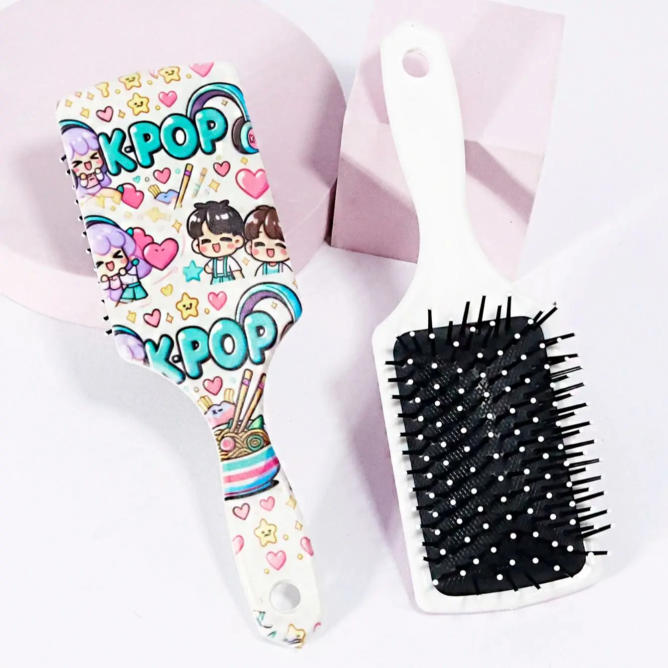 مشط وسادة هوائية على شكل موجة كورية من K-pop، طباعة Kpop لطيفة، مناسب لتقديم الهدايا، خاص للشعر المستعار الحقيقي #1