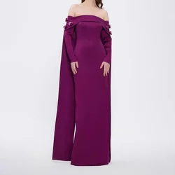 Customized Elegant Off The Shoulder Long Sleeves Evening Dresses 2026 Straight Long Cocktail Dresses For Special Ocn