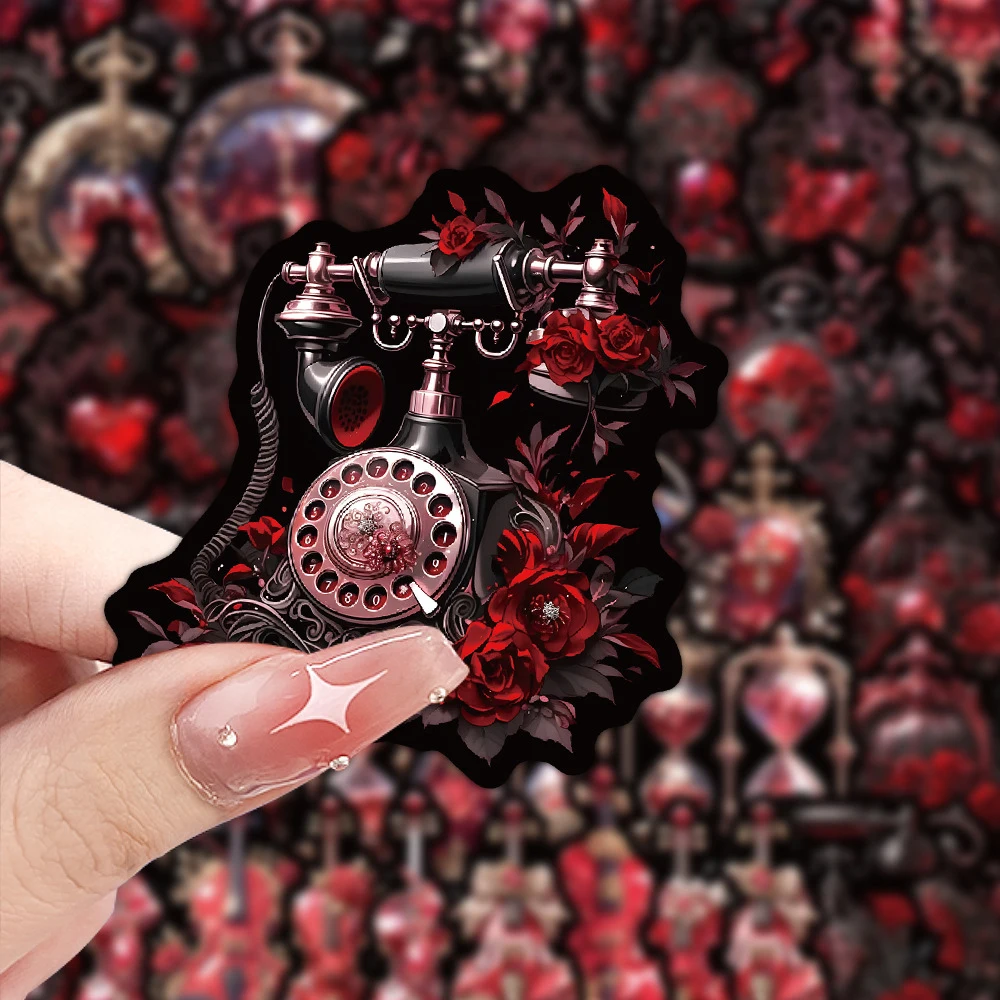 10/30/60pcs Cool Red Crystal Cartoon Stickers Leuke INS Stijl Esthetische Decals DIY Briefpapier Gitaar telefoon Decoratie Sticker Speelgoed