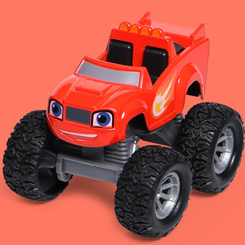 4Pcs Lot Monsters Machines Alloy Car Toys Russian Classic Blaze Model Vehicles Truck Cartoon Figure Game for Kids Birthday Gifts