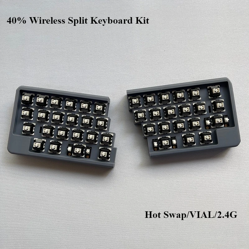 

40% Split Keyboard Wireless Kit 2.4G Single-Mode Hot Swap Customized Ergonomic Teclado Gaming Mechanical Keyboard Support VIAL
