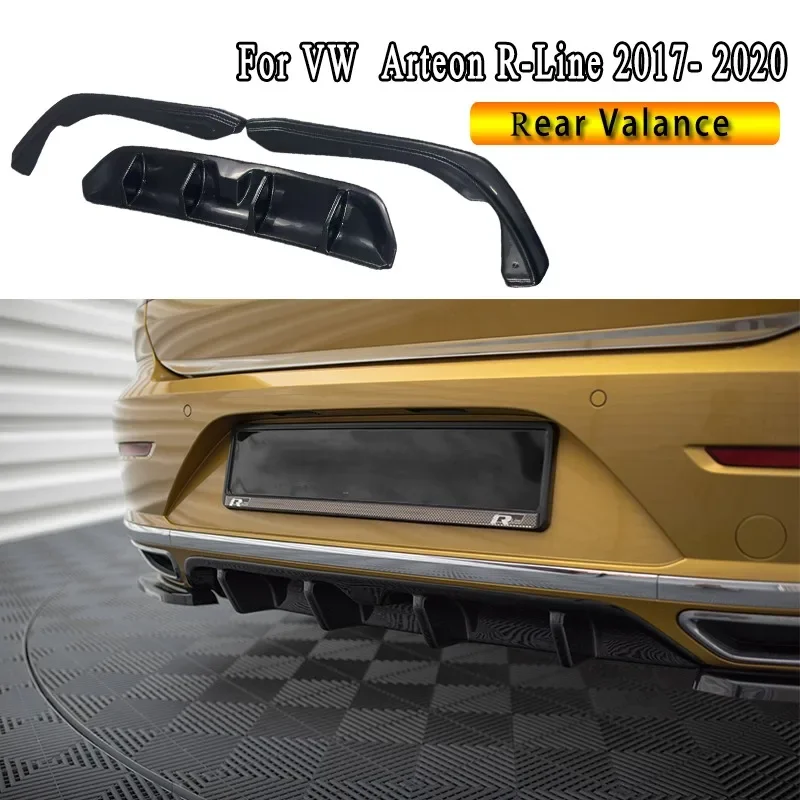 MAXTON Style Rear Valance for Volkswagen Arteon R-Line 2017-2020 Car Rear Bumper Diffuser Spoiler Splitter Bodykit Tuning