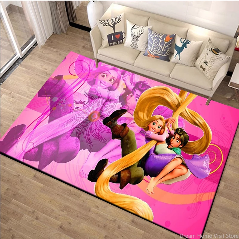 

1PC MINISO Disney Tangled Rapunzel Princess Printing Area Rug Carpet for Living Room Children's Bedroom Decor Sofa Doormat Gifts