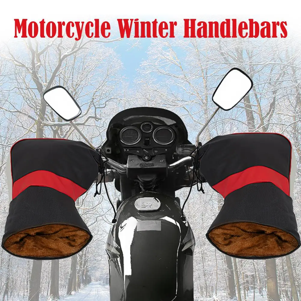 Motorcycle Handlebar Muffs Guantes Protective Motorcycle Scooter Thick Warm Grip Handle Bar Muff Rainproof Winter Warmer Gloves