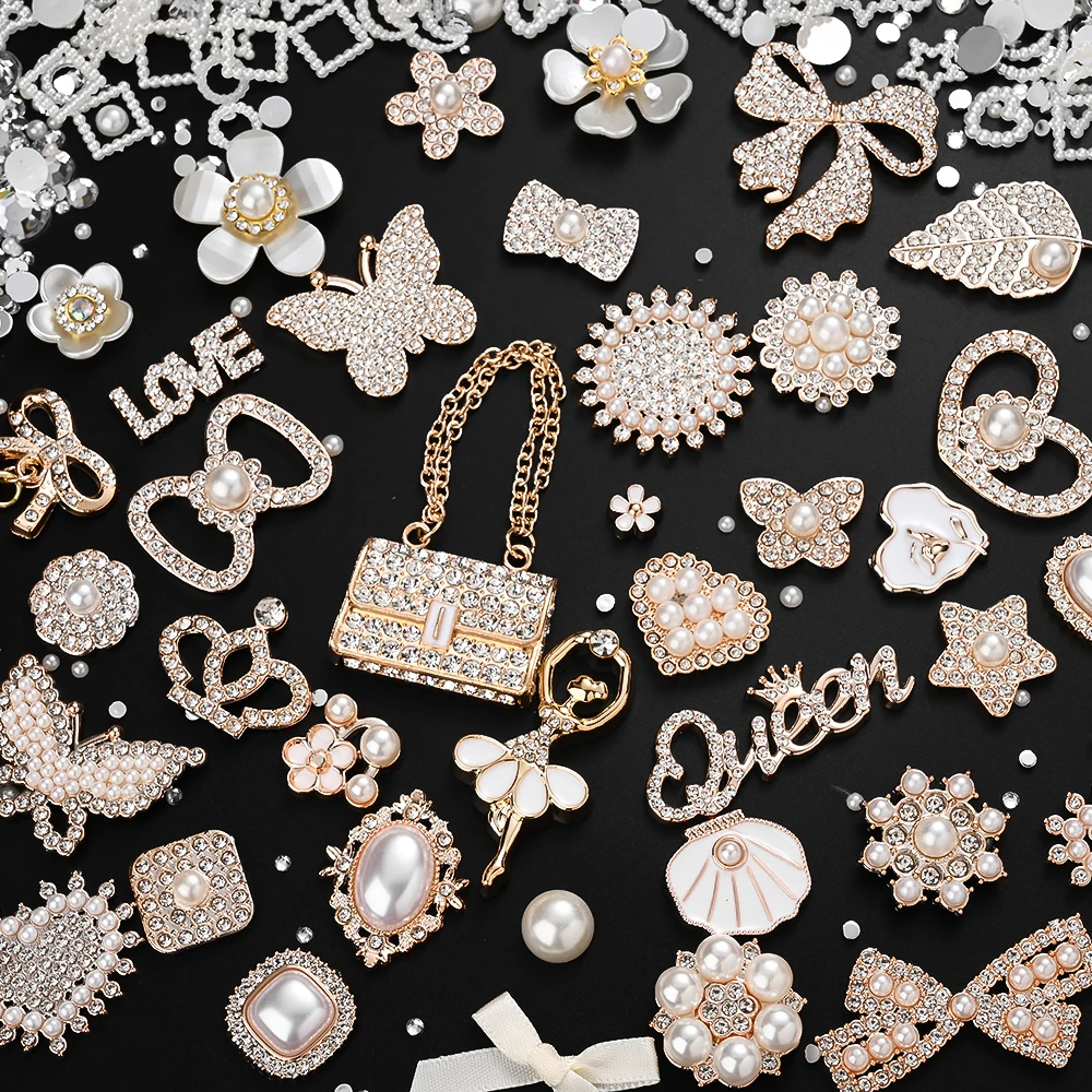 180g Strass-Perlen-Aufnäher-Set mit flacher Rückseite, 3D-Schmetterlings-Dekoration für DIY-Schmuckherstellung, Haar-Accessoires und Schuhdekoration – Detail 2