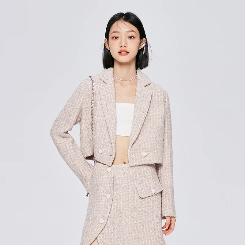 Semir Blazer Women Short Love Casual Suit 2022 autunno New Texture Suit Sweet And Cool Style Women