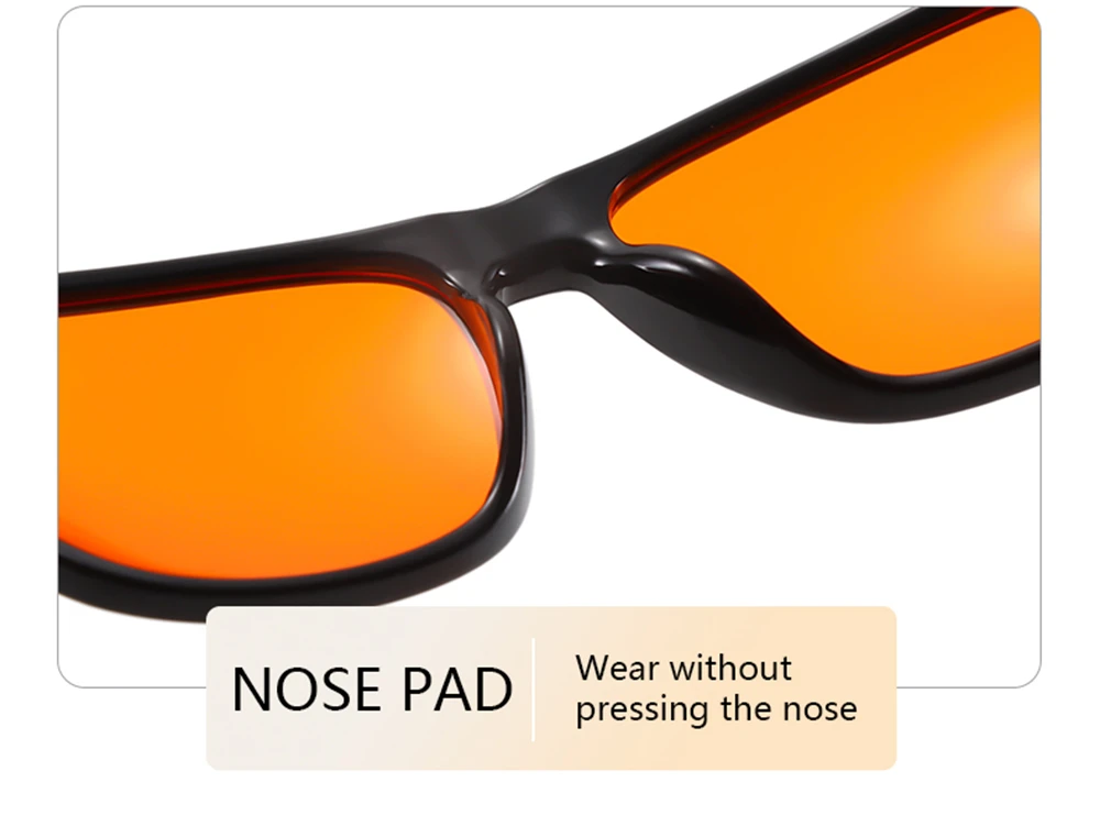 Klassische Orange-Linsen Blaulichtfilter-Brille für Männer und Frauen, Eckige Computer-Nachtsichtbrille mit Bildschirmfilter – Detail 5