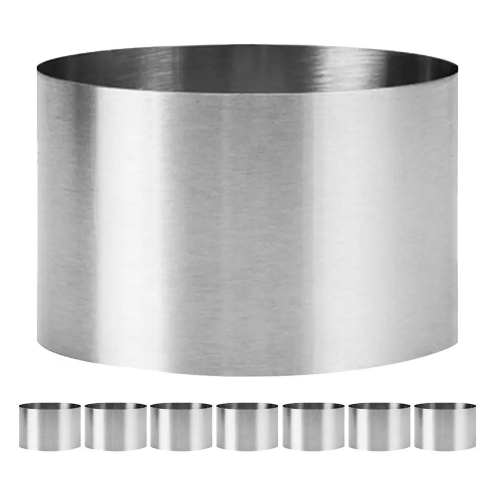 

Набор из 8 круглых форм для выпечки из нержавеющей стали, 8 см, для муссовых тарталеток и десертов, термостойкие, легко моются, профессиональные