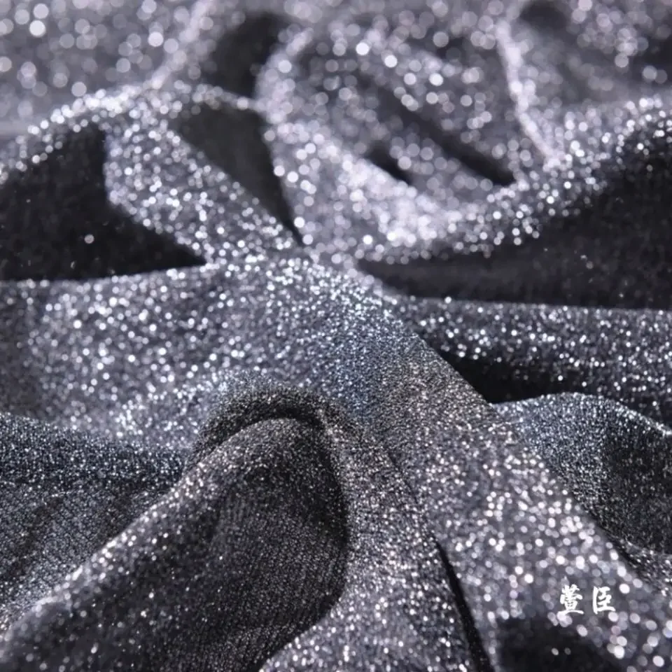 100*150cm Glitter Knitted Metallic Fabric Starry Stage Wedding Clothing Fabric DIY Sewing Handmade Elastic Cloth 50*150cm