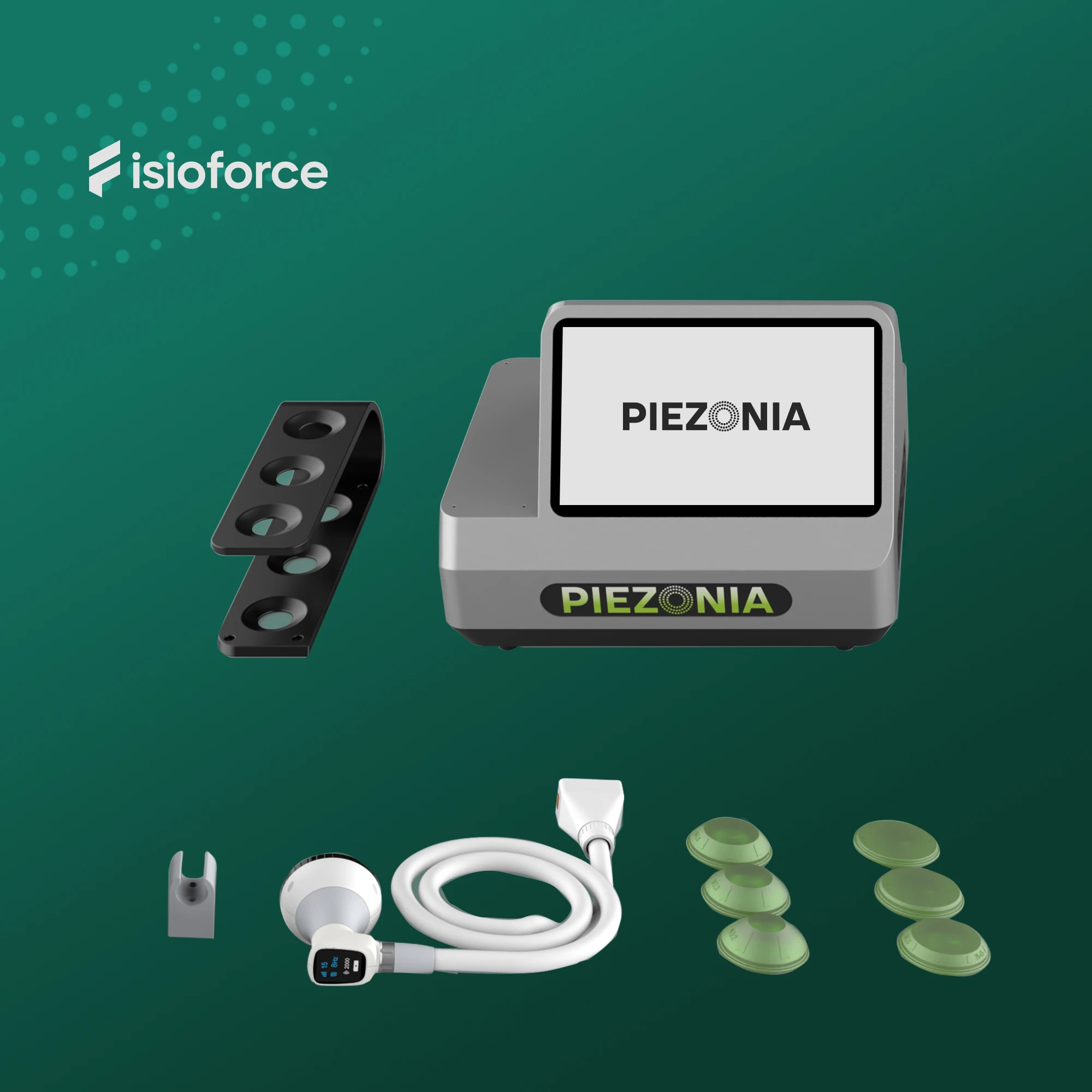 Intelligent piezoelectric focused shock wave continuous mode for use in equine therapy rehabilitation veterinary equipment