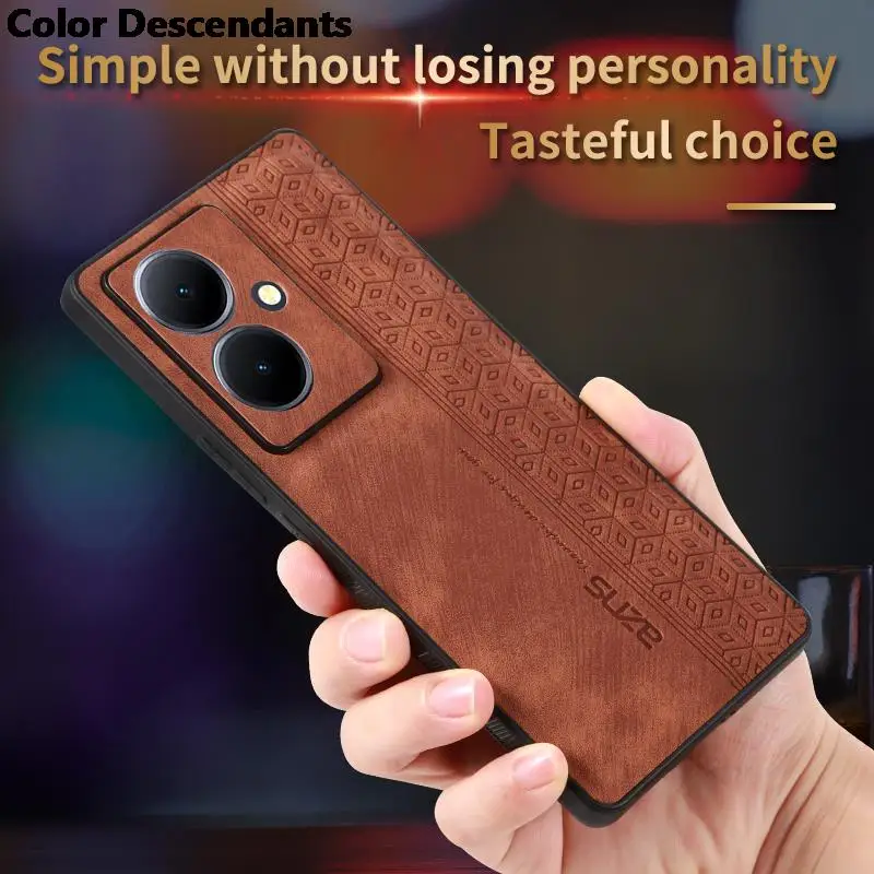 Luxury Leather Case For VIVO Y02S 11 16 33 35 53 77 78 E T S 4G 5G Fashion Business Elite Shock proof Cell Phone Cover