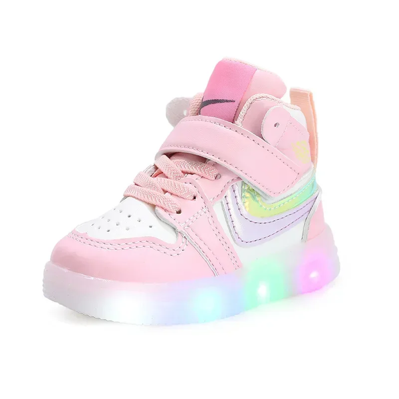 Light Up Casual High Top Board Shoes Baby Shoes for Kids Girls Kid Sneakers Toddler Shoe Child Children\'s Sneakers Boy Sneaker