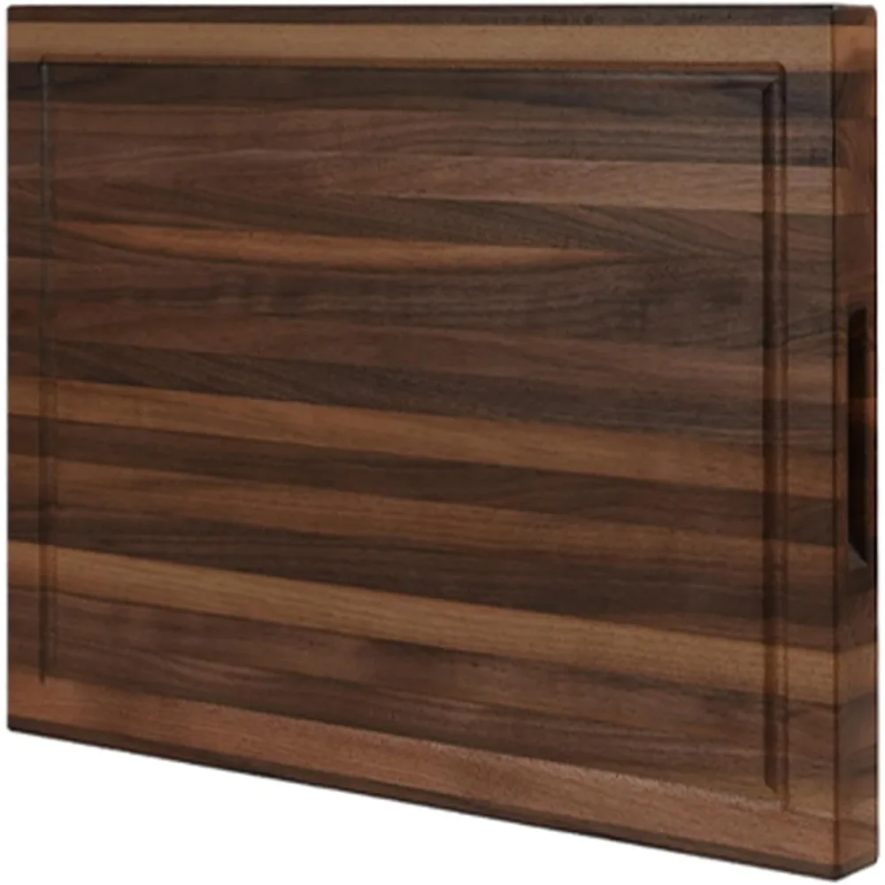 

Walnut Cutting Board for Kitchen, USA Grown Hardwood, 16 x 12, with Invisible Inner Handle, Prefinished with Food-Grade Oil, Su