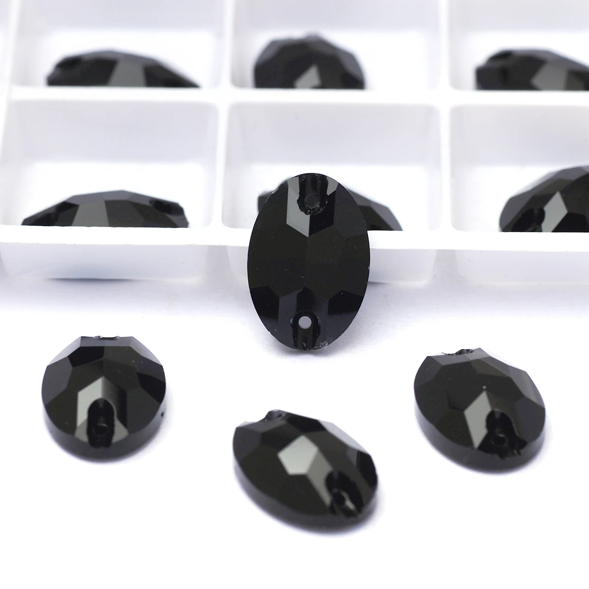 PUBRILEX K9 Glas-Aufnäh-Oval-Strasssteine Flache Diamanten Großhandel Dekorationssteine zum Nähen für Kleidung und Taschen – Detail 4
