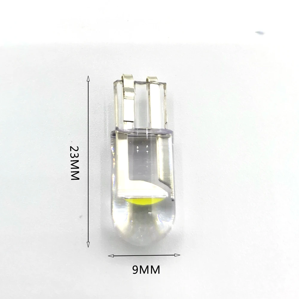 10Pcs 12V/24V Newest W5W Led T10 Car Light COB Glass 6000K White Auto Automobiles License Plate Lamp Dome Read DRL Bulb Style