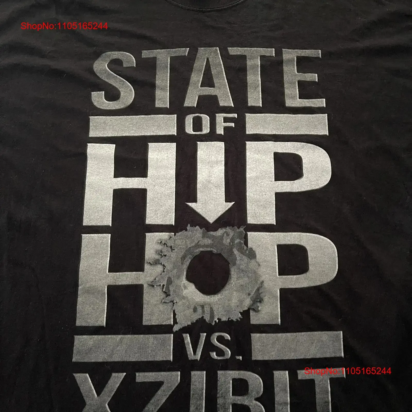 State of Hip Hop Vs Xzibit T Shirt Black Size 2XL XXL vintage Washed Breathable homme Casual Soft Versatile Unisex