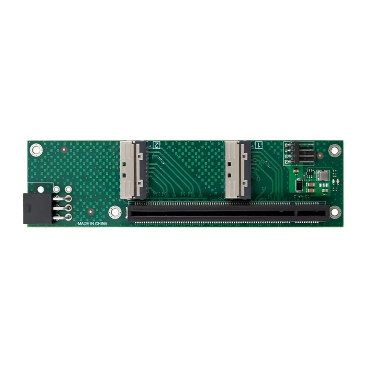 PCIe 5.0 X16 Dual-Port MCIO-8i Adapter Board DC-DC Step-Down Power Supply for Single GPU External Expansion