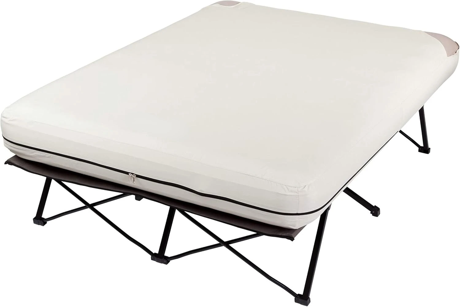 Camping Cots for Adults with Camping Air Mattress, Folding Air Mattresses Set, Battery-Operated Pump & Side Table for Outdoor