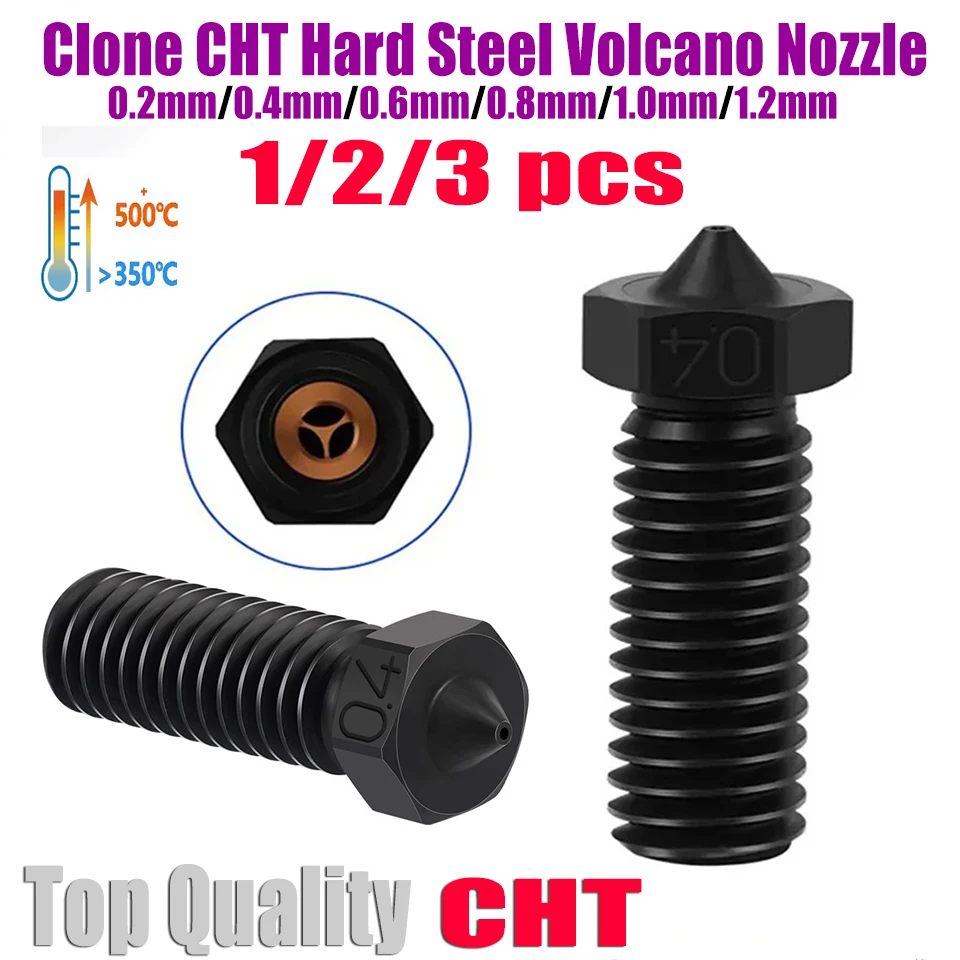 

CHT Volcano Hardened Steel Nozzle High Quality Nozzles for Artillery Sidewinder X1 X2 Vyper Hotend 3D Printer High Flow cht