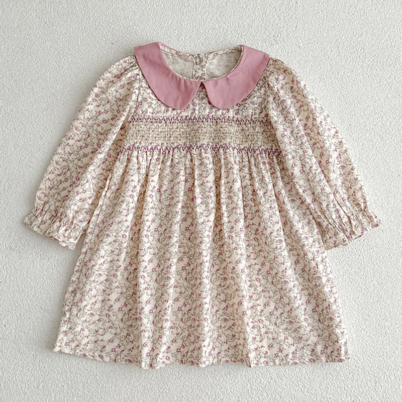 Primavera autunno bambini neonate manica lunga sorelle dolci stampa vestito pagliaccetti infantili bambini neonate vestiti da principessa