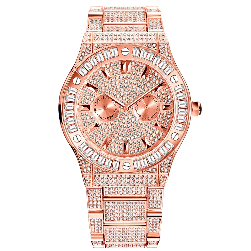 Gypsy Hip Hop Diamond Eyes Waterproof Quartz Classic Gold Plated Men's Watch, Halloween Dinner Low-key Dignity Jewelry