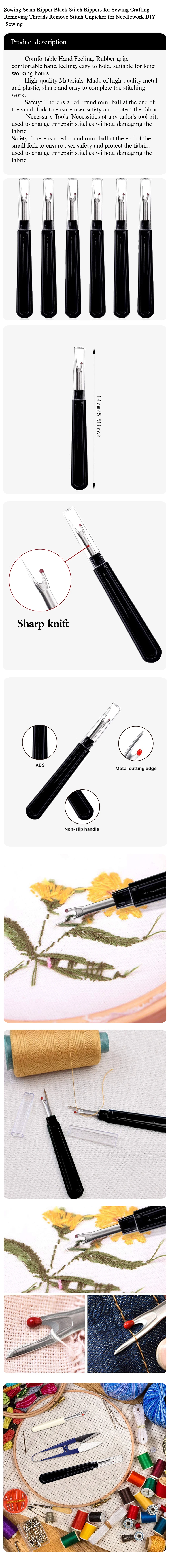 Sewing Seam Ripper Black Stitch Rippers for Sewing Crafting Removing Threads Remove Stitch Unpicker for Needlework DIY Sewing