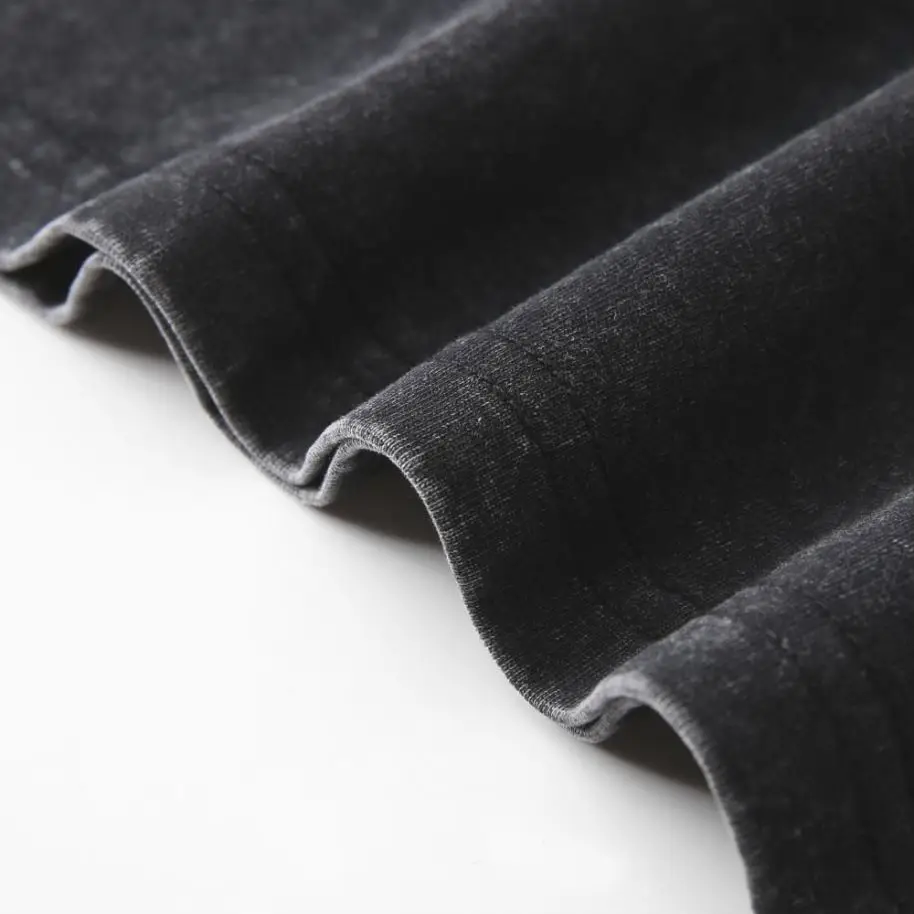 COOLSBER Herren-T-Shirts aus 100 % Baumwolle, langärmlig, gewaschen, Anti-Schrumpf-Batik-T-Shirt für den Herbst, einfarbig, individuell bedruckte Oberteile – Detail 7
