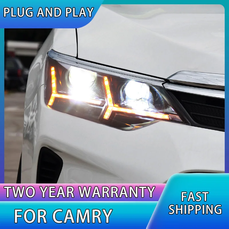 Car Styling for Toyota Camry Headlights 2015-2017 Camry LED Headlight DRL H7 D2H Hid Option Angel Eye Bi Xenon Beam