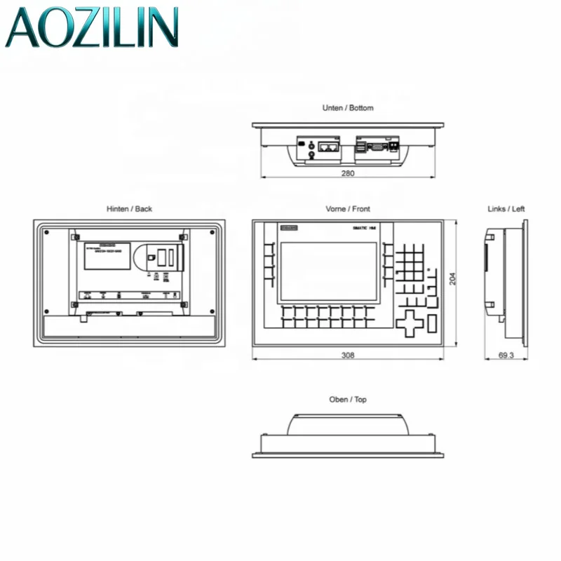 AOZILIN KP700 Comfort HMI 7 Inch Widescreen TFT Key Operation Panel 6AV2124-1GC01-0AX0 Industrial Touch Display