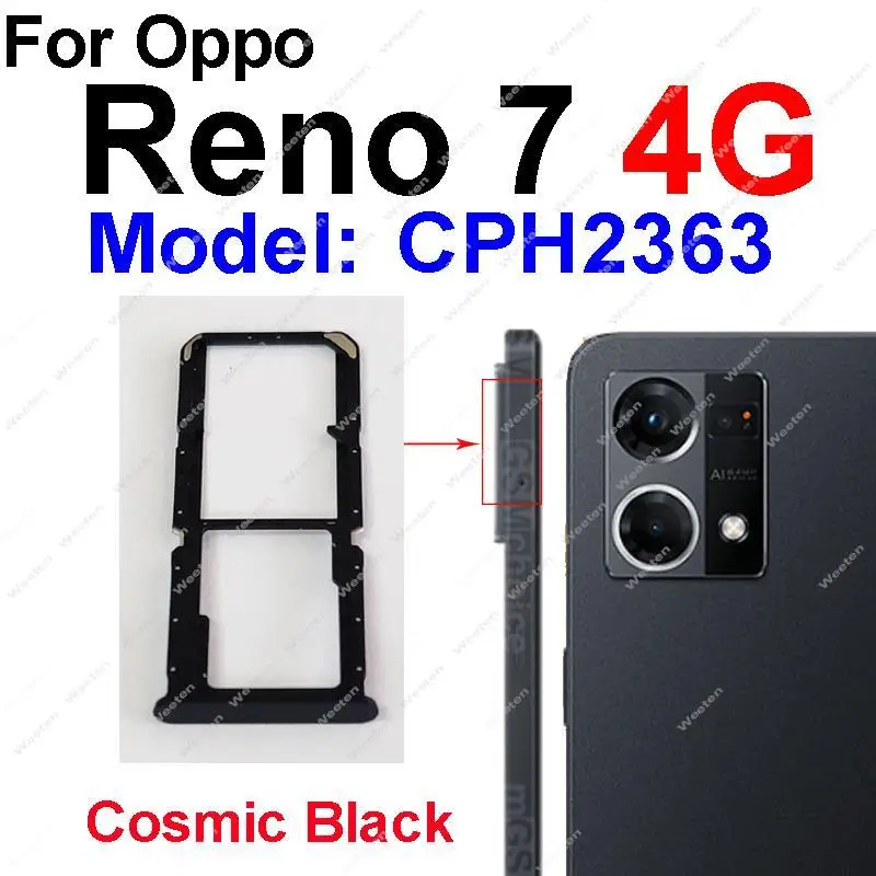 For OPPO Reno 7 7SE 7Lite 7Z 4G 5G SIM Card Tray Dual SIM Card