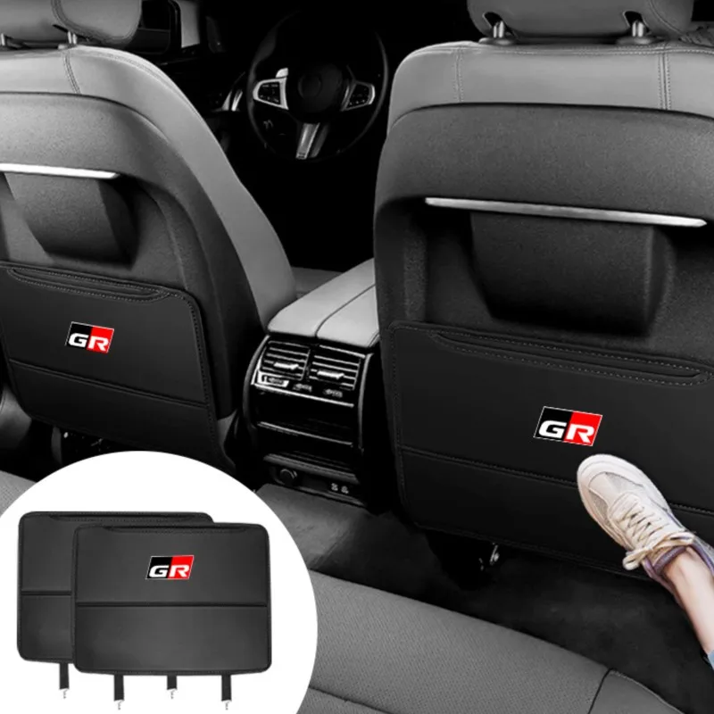 

Car Seat Anti-Kick Mats Storage bag For Toyota GR Corolla Yaris Prius Land Cruiser Rav4 Hilux CHR Prado Camry Prado Racing Sport