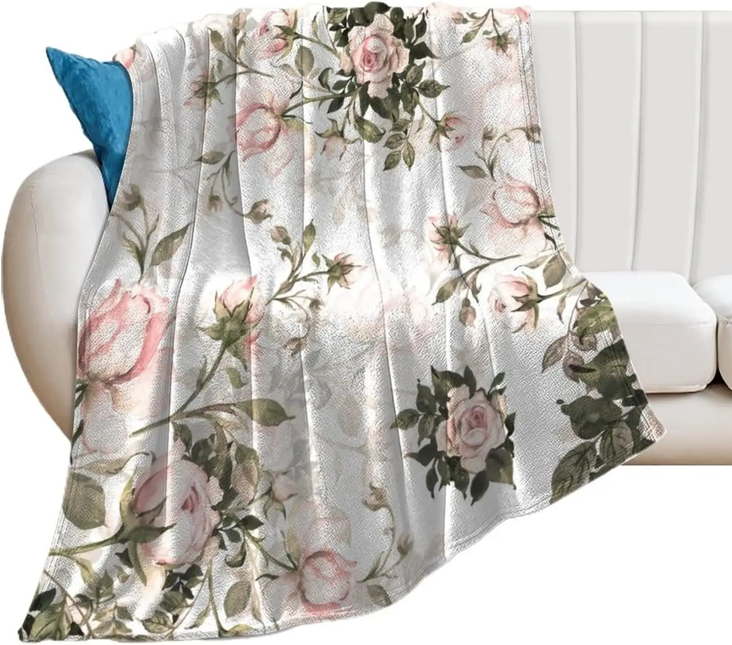 

Throw Blankets Flowers Fleece Blanket Breathable Flannel Blankets Warm Blanket for Bed Sofa Couch Chair Office