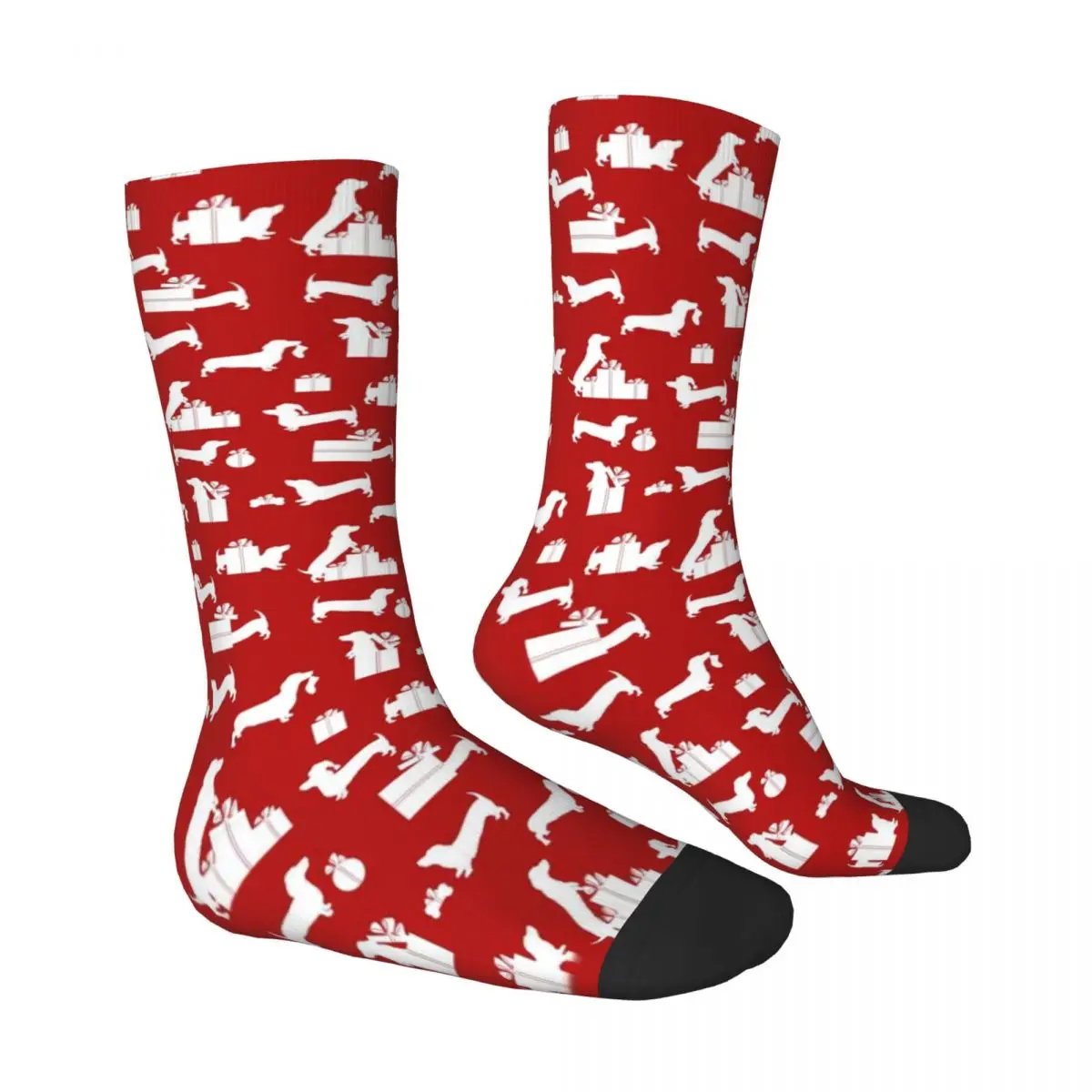 Dachshund Print Stockings Funny Christmas Graphic Gothic Socks Autumn Non Skid Socks Girls Running Sports Warm Soft Socks