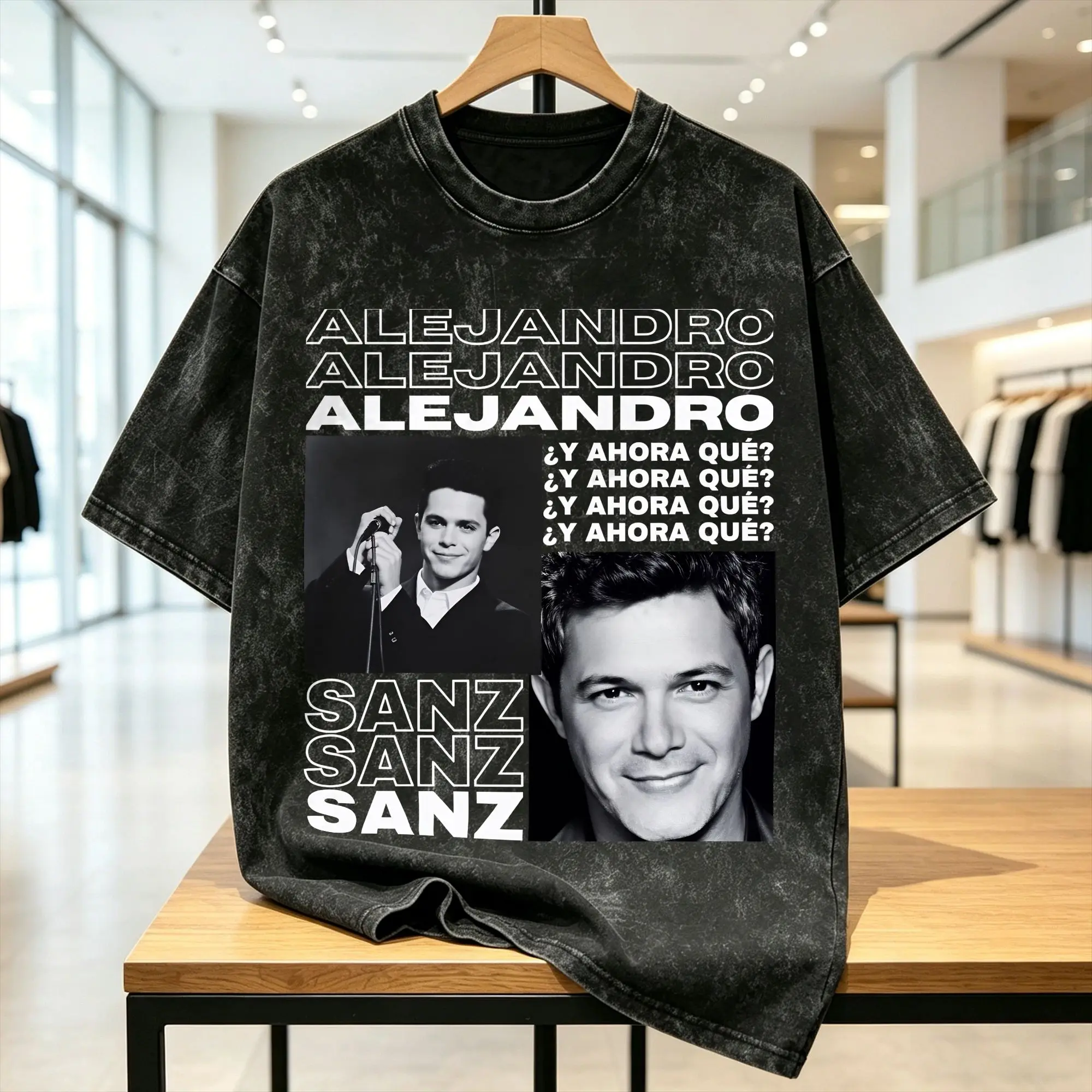 Oversized Washed T Shirt Alejandro Sanzs Cotton T Shirts Spanish 2026 Tour Fashion Tee Shirt Couple Summer Y2K Retro Casual Tees