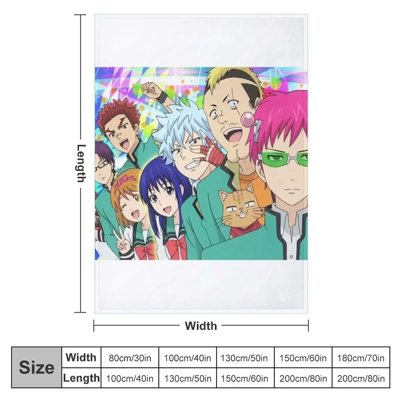 Saiki K Japanese Anime Throw Blanket Plaid Soft Beds Shaggy Beautifuls Blankets