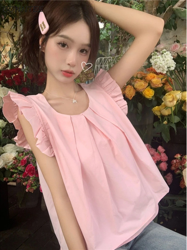 Flying Sleeve Blouses Women Students Sweet Age-reducing Summer New Loose Japanese Style Popular Casual Gentle Comfort Literary