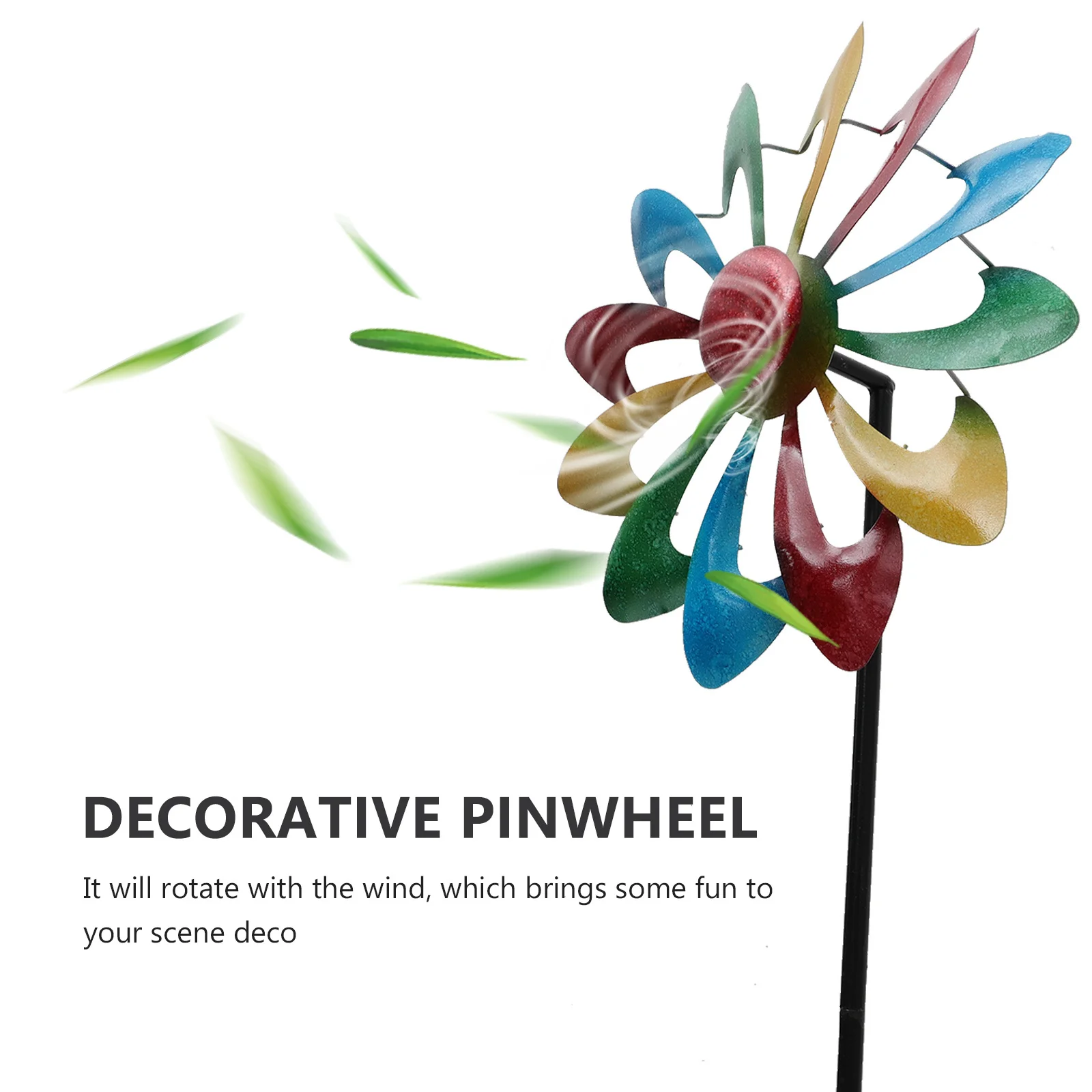 

1Pcs Iron Windmill Decorative Pinwheel Durable Outdoor Garden Decor Yard Scene Ornament Iron Windmill Decorative Pinwheel