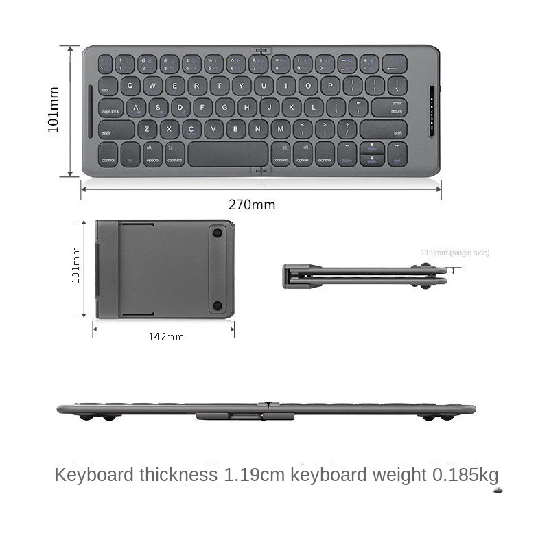 Imagem -03 - Teclado sem Fio Bluetooth B088double-folding Emenda sem Costura Ultra-fino Portátil Aplicável Telefone Móvel Tablet Laptop