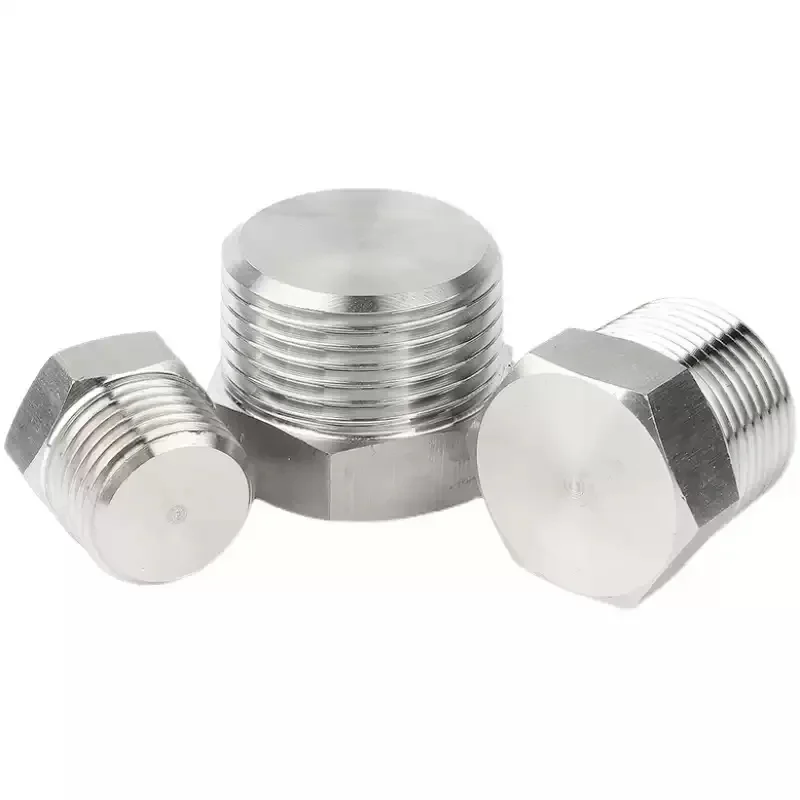 304 Stainless Steel Thread Pipe Plug NPT PT Standard 1/8 Inch to 2 Inch Hexagon Head Sealing Oil Plug