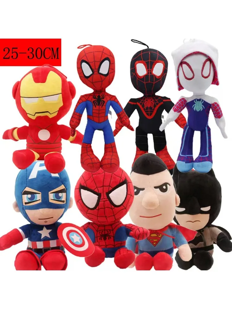 

NEW 10pcs Man Spidermaned Plush Toys Movie Dolls Marvel Avengers Soft Stuffed Hero Captain America Iron Christmas fans gifts