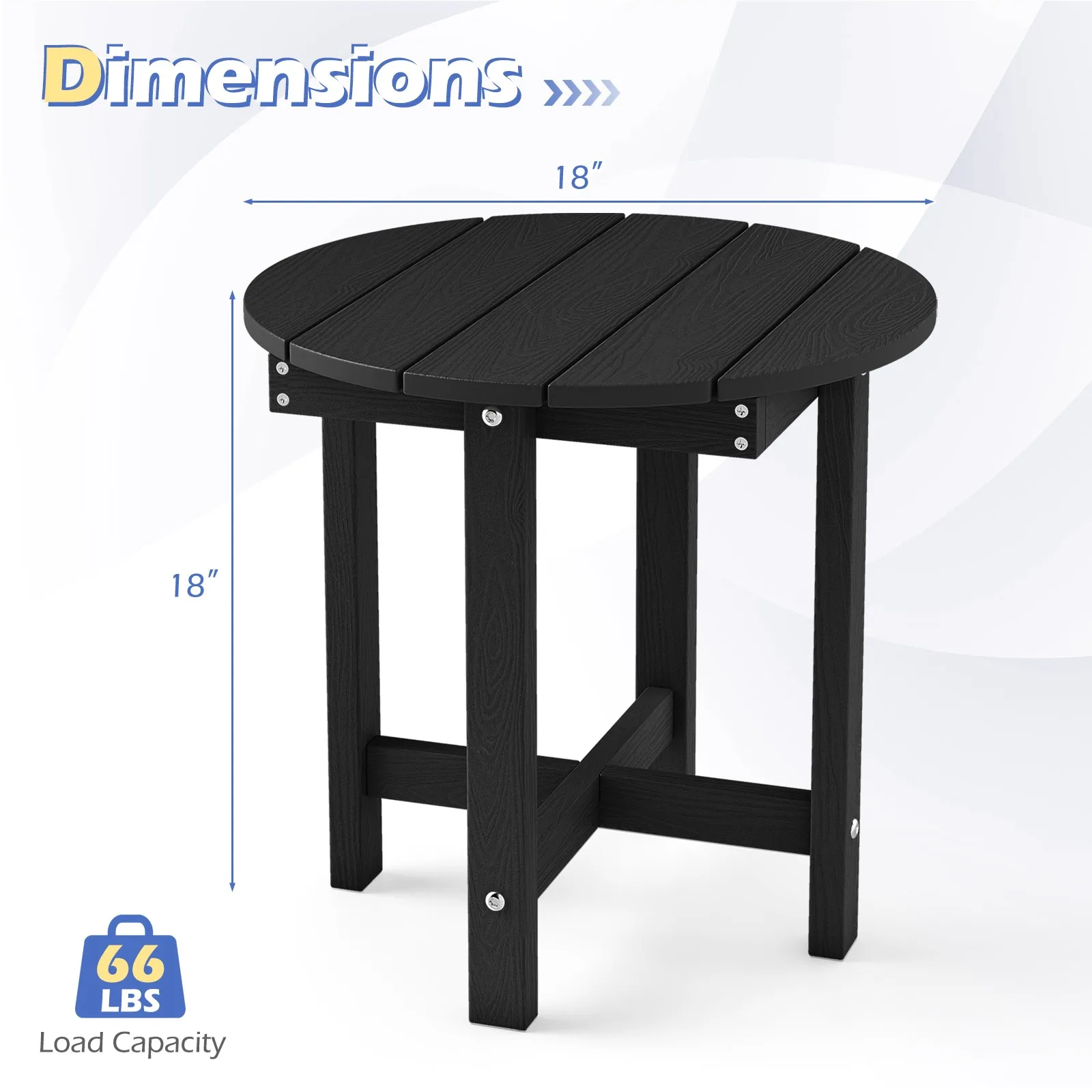 2PCS Outdoor Side Table w/Weather-Resistant, Waterproof Top for Patio Deck Pool