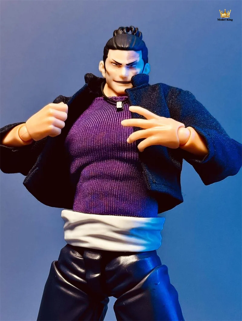 Handmade shf 1/12 Scale Pure Love Warrior Todo Aoi Tight Purple T-shirt Black Casual Coat Accessories For 6” Action Figures Body