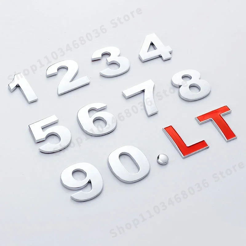 OK 3D Metal Car Rear Back Trunk 1.0L 1.2L 1.5L  2.0L 2.2L  3.0L 4.0L Dispacement Standard Decals Volume Logo Badge Emblem Sticke