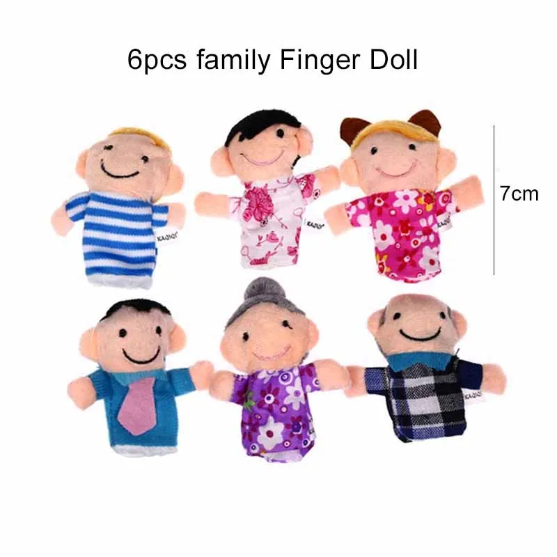 16 Stuks Baby Knuffel Cartoon Dier Familie Vingerpop Rollenspel Educatief Speelgoed Handpop Kinderen Storytelling Props Tmz