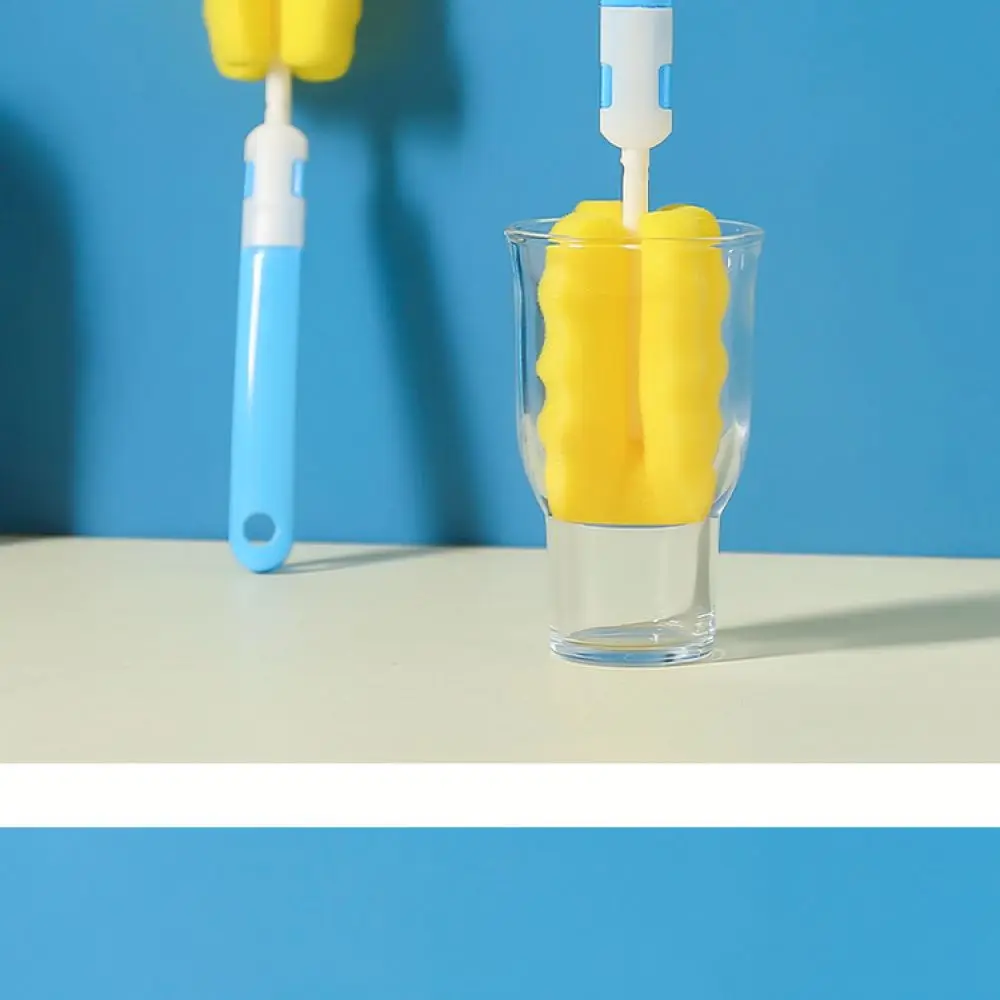 Flexible Cup Cleaning Brush Long Handle Sponge Scrubber With Straw Cleaner For Daily Kitchenware Maintenance Needs