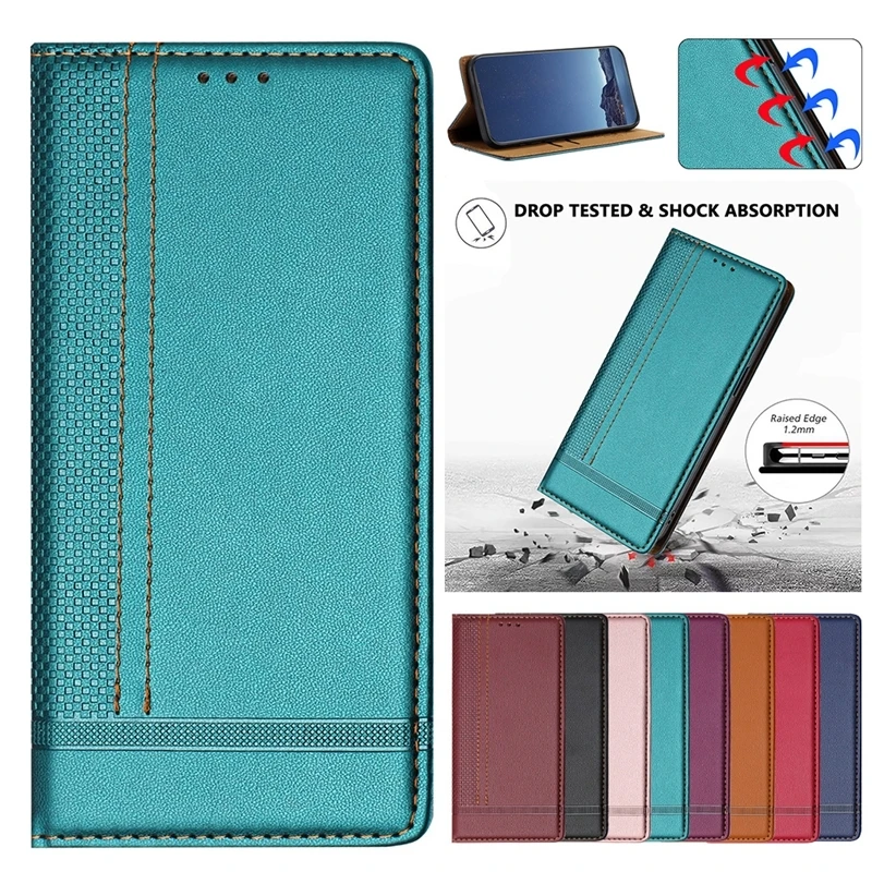 Solid Color Woven Leather Case For Tecno Spark GO 9T 10C 20C 9 10 20 Pro Magic Pova 4 Pro Neo 2 3 4G 5G Flip Card Slot Cover